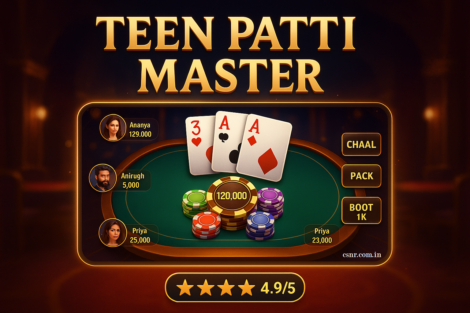 Teen Patti Master Game Interface